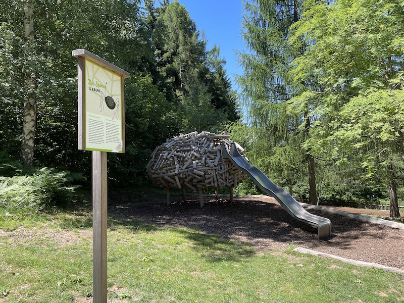 Trodena parco giochi nel bosco con percorso kneipp